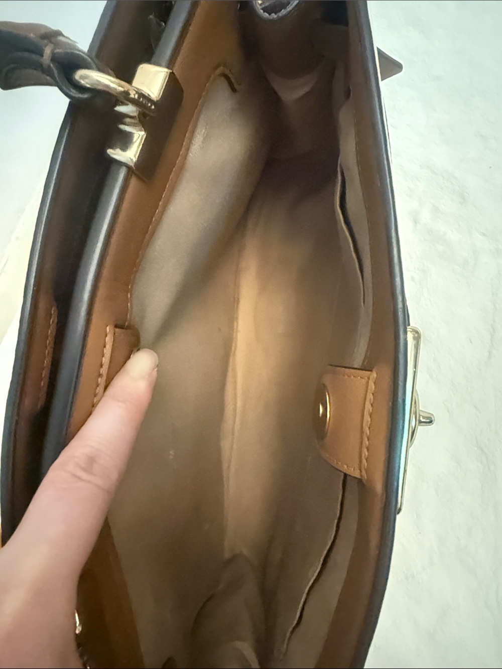 Coach Cream Leather Top-Handle Satchel with Turnlock - Picture 11 of 17